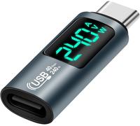 TYE-Adaptateur USB C vers USB C avec Affichage numérique Intelligent, 240W pour Charge Rapide, Compatible avec Mac-Book/i-Phone 15/i-Pad/Galaxy/Xperia/Pixel