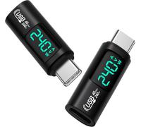 Tye-Adaptateur Usb C Vers Usb C Avec Affichage Numérique Intelligent, 2pcs 240w Charge Rapide, Compatible Avec Mac-Book/I-Phone 15/I-Pad/Galaxy/Xperia