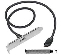 TYE-Câble adaptateur USB-C pour panneau avant, USB C femelle vers 20 broches USB Type E A-Key mâle avec support PCI, 15,7", avec déflecteur anti-poussière en maille, vis