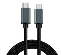 TYE-Câble court tressé USB C vers micro USB (câble micro USB vers USB-C, câble USB de type C vers micro USB) gris pour MacBook Pro Air Galaxy S23 S22 S21 Pixel 8/7/6/5/4/3 OnePlus 11 10 9 (30 cm)