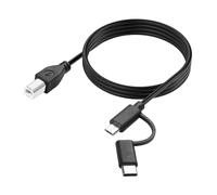 TYE-Câble d'imprimante USB 2-en-1 Câble d'imprimante Micro USB 2.0 + Type C vers USB B pour ordinateur, scanner, clavier électrique, piano numérique, contrôleur MIDI, etc.