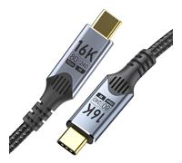 TYE-Câble USB C court 0,3 M compatible thunderbolt 5, 240W PD 3.1 cable usb c charge rapide, 80 Gbps data Chargeur Type C Nylon Tressé,Transmission vidéo 16K/8K/4K compatible thunderbolt 4/3