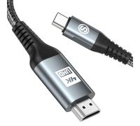 TYE-Câble USB C vers HDMI 4K 4M, Cable USB Type-C vers HDMI Thunderbolt 3/4 Compatible avec iPhone 16 15 Pro Max Galaxy S25 S24 S23 S22 S21 MacBook Pro/Air iPad Pro/Air Huawei, iMac,Dell XPS, Surface