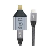 TYE-Cablecc - Adaptateur avec câble USB-C 10Gbit/s de 100 W femelle vers port mini DisplayPort HDTV à résolution 4K 60 Hz 1080p pour tablette, téléphone et ordinateur portable