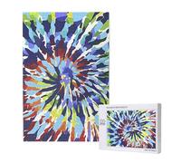 Tye Dye trippant,Puzzle Familial en Bois de 1 000 pièces pour Adultes et Adolescents