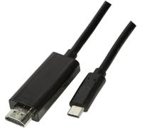 TYE-LogiLink UA0330 Câble de connexion USB-C vers HDMI haute vitesse compatible Thunderbolt 3 Noir 3 m