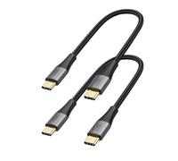 Tye-Lot De 2 Câbles Courts Usb C Vers Usb C, Câble Usb C De Type C, Charge Rapide, 2 M, Extérieur Double Tressé, Compatible Avec Galaxy S22 Ultra S22 S21 S20 Note 20, Macbook, Ipad Mini 6