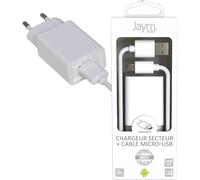 Tye-Pack Chargeur Secteur 1 Usb 2.4a - 1,5 Mètres + Câble Usb Vers Usb-C S - Collection Pop - Blanc