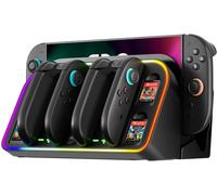 TYE-Station de Charge pour Nintendo Switch 2, Chargeur 4 en 1 pour Switch 2 Joy-Con avec Indicateur LED & Éclairage RGB, Charge Rapide, Support Mural pour Joy-Con Switch 2