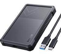 TYE-USB 3.2 Gen 2 Boîtier pour Disque Dur avec Étui en Silicone, USB C Boîtier Externe 2.5 Pouces Disque Dur SATA III II I HDD et SSD pour Windows Mac OS Linux, avec UASP&Trim