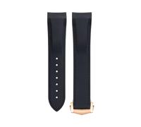 TYEMLM Bracelet de montre en caoutchouc souple et flexible pour Omega Speedmaster Moonwatch Seamaster 300 AT150 Planet Ocean 600 20/21/22 mm Boucle pointue or rose, 20mm, Acétate, Pas de pierre