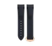 TYEMLM Bracelet de montre en caoutchouc souple et flexible pour Omega Speedmaster Moonwatch Seamaster 300 AT150 PLANET OCEAN 600 Bracelet 20/21/22 mm Boucle pointue or rose, 22mm, Acétate, Sans