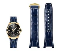 TYEMLM Bracelet en cuir véritable et silicone pour montre Omega Constellation Series Perfect Observatory 131.13 Manhattan, 25mm-14mm, Acétate, Pas de pierre précieuse