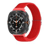 TYEMLM Bracelet en Nylon tressé à boucle Solo pour Samsung Galaxy Watch 7 Ultra bande 47mm Bracelet tissé en Nylon extensible Correa bracelets de montre(08 red)