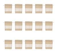 Tyenaza 15Pcs Cotton Drawstring Bags, Muslin Transparent Bag Breathable DIY Handcraft Drawstring Gift Bags Storage Bag for Jewelry Storage