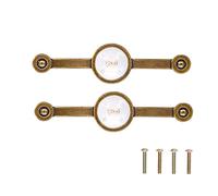 Tyenaza 2 Pcs Zinc Alloy Antique Copper Handle European Modern Pastoral Color Acrylic Handle for Cabinet Drawer (Noire)