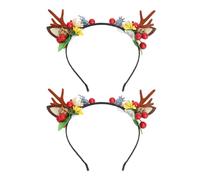 Tyenaza 2 pièces bandeaux de noël élastiques légers mignons beaux cerceaux de cheveux de noël pour fête Cosplay accessoire photo