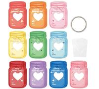 Tyenaza 30pcs Ensemble de cartes-x en forme de bocal, 40pcs Sacs en plastique 1pcs Double-côté ensemble pour les échanges de x Anniversaire du festival