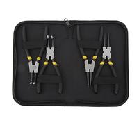 Tyenaza 4PCs Circlip Pliers Set Steel Ring Plier Plastic Coated Handle AntiOxidation HandOperated Tool (Black double section 6 inches)