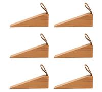 Tyenaza 6 Pièces Butée De Porte en Bois, Cale De Butée De Porte De Pompier en Bois Cale De Butée De Porte De Pompier Antidérapante pour Chambre Bureau Salon Hôtel