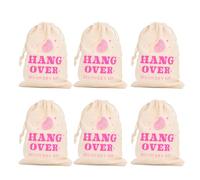 Tyenaza 6 pièces pochettes d'enterrement de vie de jeune fille, sacs cadeaux avec cordon de serrage en lin pour cadeaux de fête de célibataire pochettes de douche nuptiale pour (HANG OVER)