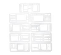 Tyenaza 9 pièces modèles d'enregistrement faits à la main, ensemble de pochoirs de planificateur flexibles et réutilisables pour journaux à grille de points de 5 mm, artisanat de