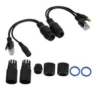 Tyenaza Adaptateur POE Passif 12 V Power Over Ethernet, répartiteur de câble, injecteur étanche, pour caméras de sécurité WLAN (Noire)