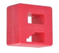 Tyenaza Aimant démagnétiseur de magnétiseur, bloc de démagnétiseur 2 en 1, outil magnétique pour embout de tournevis, accessoires de pièces métalliques (Rouge)