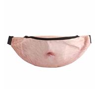 Tyenaza Belly Fanny Pack, PU Leather 3D Printing Dadbod Belly Dirtpohens Adjustable Funny Fanny Pack, pour père, Mari (25 x 15 x 15cm)