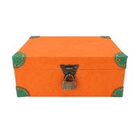 Tyenaza Bois et cuir La boîte à coffre à boussole Viking Runic, Boîte au trésor en bois gravé Vegvisir avec une doublure en velours, un tarot vintage et un ensemble de calice (Orange M Size)