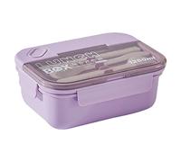 Tyenaza Boîte à Lunch, Boîte à Lunch à 3 Compartiments 1250 ML Violet Anti-Fuite PS PP Silicone Micro-ondable Bento Lunch Box pour Le Bureau