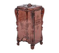 Tyenaza Boîte de Rangement en Coton, organisateurs de Maquillage de Bureau cosmétiques avec Couvercle Support de récipient de Distributeur en Plastique translucide pour comptoir(Café)