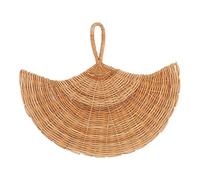 Tyenaza Décor D'éventail Mural Tissé, Décoration Murale Suspendue en Rotin Tissé De Style Europe du Nord, éventail Décoratif Au-Dessus du Lit pour Salon, Chambre à Coucher Et Cadeau (Vraie Couleur)