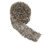 Tyenaza Diamant Ruban Rouleau Strass Ruban Maille Wrap Rouleau Cristal Décoration pour Anniversaire Bricolage Artisanat De Mariage(gris)