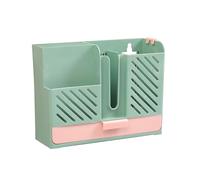 Tyenaza Drainage Chopsticks Cage, Kitchen Utensil Holder Plastic Wall Mounted Long Lifespan Cutlery Drying Rack for Chopsticks Spoons Knives (Green)