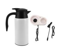 Tyenaza Electric Car Kettle 800ml Capacity Fast Heating Auto Shutoff Stainless Steel 12V 24V Electric Travel Mug for Cars Trucks