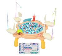 Tyenaza Jouets de Jeu de pêche magnétique, Jouets de Baignoire à Table à Eau avec Canne à Perche Net en Plastique Poisson Flottant, Piscine d'eau de Bain extérieure pour Enfants