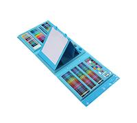Tyenaza Kit d'art de dessin, bleu 280 pièces, conception portable professionnelle, matériau en PVC, cadeaux éducatifs intéressants, coffret d'art, pour enfants, adolescentes,