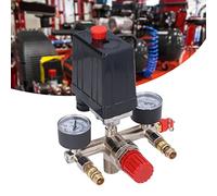 Tyenaza Kit de soupape de pression de compresseur d'air, régulateur de collecteur à interrupteur vertical 90-120PSI AC