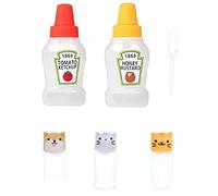 Tyenaza Mini bouteille de sauce portable, mini bouteilles de sauce soja en plastique, bouteilles de vinaigrette à presser, contenants de sauce portables