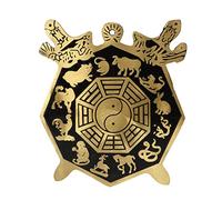 Tyenaza Miroir Bagua, 12 Signes d'animaux en Laiton Solide Apportent De Bon Augure, Miroir Chinois Porte-Bonheur pour Voiture, Chambre à Coucher, Bureau