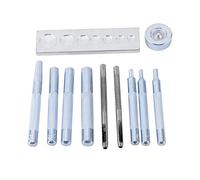 Tyenaza Outil de réglage de Rivet 11 pièces/Ensemble, Outils de Matrice de poinçon de réglage de Rivet en Cuir pour Artisanat du Cuir avec poinçons