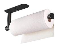 Tyenaza Paper Towel Holder, 304 Stainless Steel Space Saving Decorative Practical Waterproofs Hanging Paper Towels Rolls Holder for Home (Fond Ovale Long Noir)