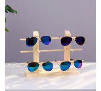 Tyenaza Présentoir à Lunettes en Bois, Épais Exquis Empêcher de Glisser Support de Lunettes de Soleil Facile à Installer, pour Magasin d'optique à Domicile (6 Pairs of Double Row)
