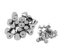 Tyenaza Rivets pour Cuir, 20 PCS 10 mm x 7 mm Rivet Tête Plate Ronde, Décoration des Sac Chaussures Vêtements, Outils pour Cuir Diamètre 3/8 Pouces (Argent)