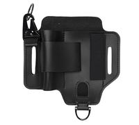 Tyenaza Sage de Ceinture Multitool, Organisateur de Ceinture en Cuir EDC, Porte-Courroie avec Pochette Multitool, Porte-Lampe, Porte-Stylo et Clip de Trousseau (Noir)