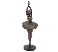 Tyenaza Sculpture De Ballerine, élégantes Résines Artistiques Debout, Sculpture De Ballerine, Superbes Petites Statues De Danseuse pour la Décoration de la Maison, du Bureau - Bronze