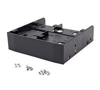 Tyenaza Support de montage pour ordinateur 2,5 3,5 HDD SSD vers baie de lecteur de disquette 5,25 Noir MR8802, pour mise à niveau PC