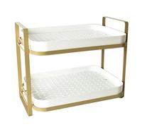 Tyenaza Support De Tasse à Café à Double Couche, Support De Rangement pour Service à Thé De Grande Capacité, Plateau De Cuisine, Boîte De Vidange, Support De Tasse(Blanc)