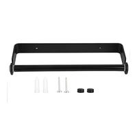 Tyenaza Support Mural, Film Plastique de Cuisine, Porte-Serviettes en Papier, Support Distributeur de Rouleaux de Papier, Support de Rouleau de Papier en Aluminium pour (Noir 32cm)